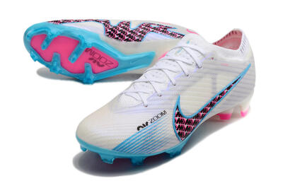 Unisex Nike Air Zoom Mercurial Vapor 15 Elite FG Football Boots - White/Blue/Black/Pink