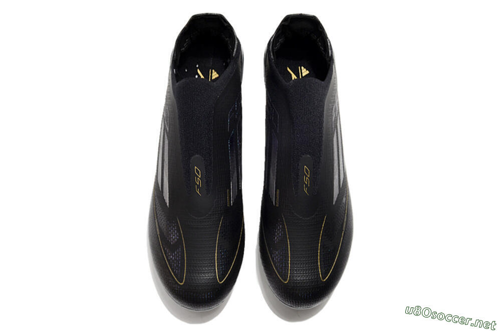 Unisex Adidas F50+ Adizero FG Football Boots - Black/Purple/Gold 4