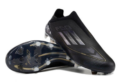 Unisex Adidas F50+ Adizero FG Football Boots - Black/Purple/Gold