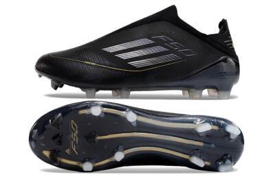 Unisex Adidas F50+ Adizero FG Football Boots - Black/Purple/Gold