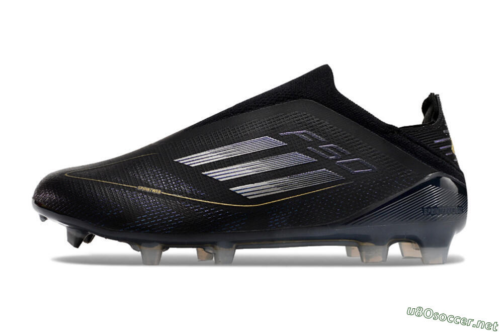Unisex Adidas F50+ Adizero FG Football Boots - Black/Purple/Gold 0