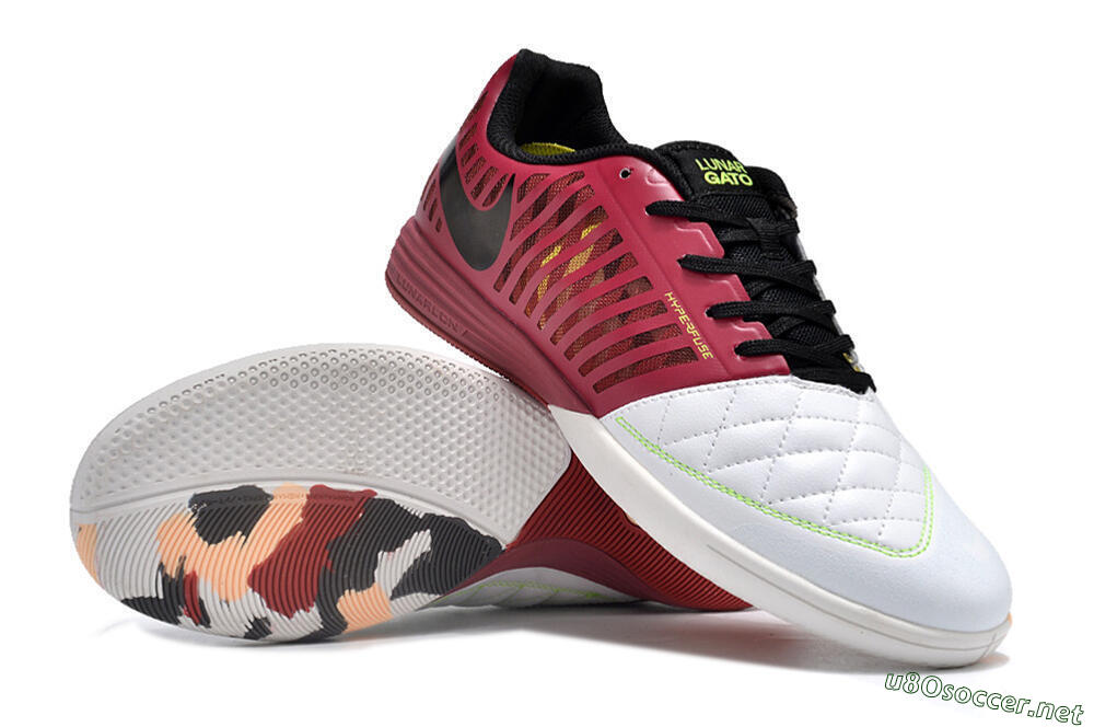 Unisex Nike Lunar Gato 2 IC Football Shoes - White/Red/Black 3