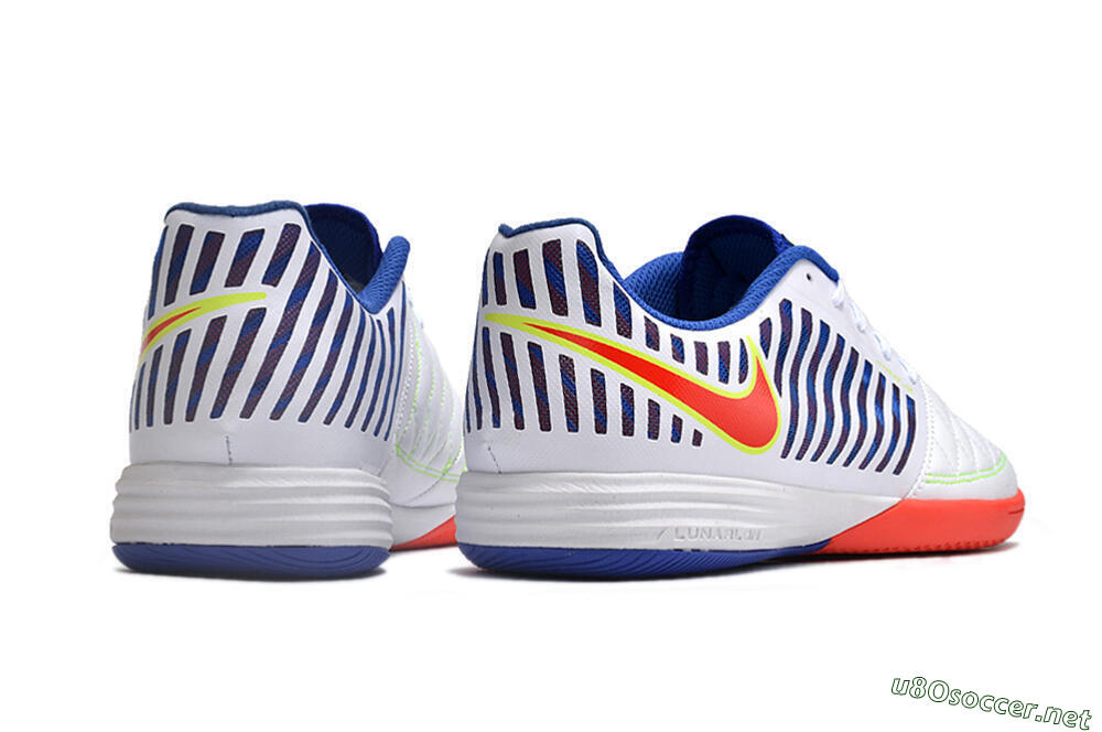 Unisex Nike Lunar Gato 2 IC Football Shoes - White/Blue/Red 6