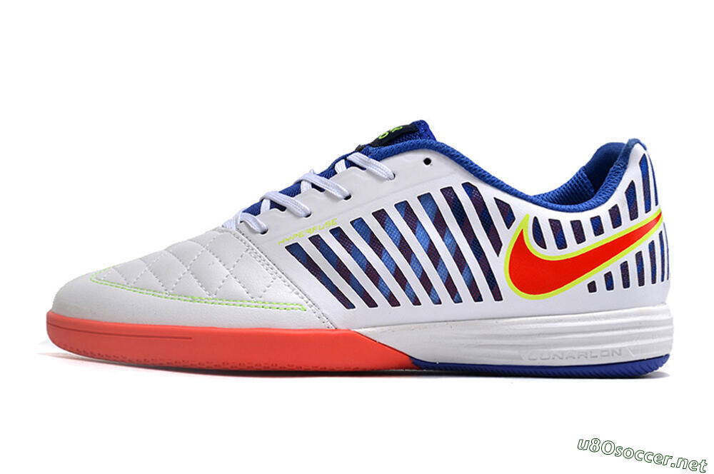 Unisex Nike Lunar Gato 2 IC Football Shoes - White/Blue/Red 0