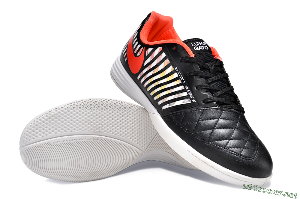 Unisex Nike Lunar Gato 2 IC Football Shoes - Black/White/Red 3