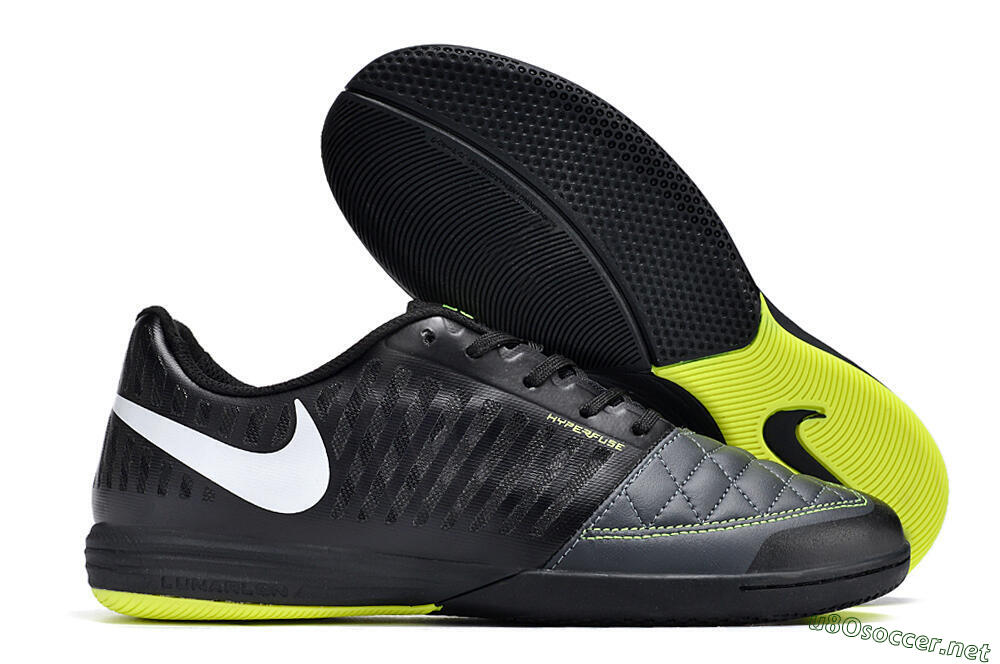 Unisex Nike Lunar Gato 2 IC Football Shoes - Black/White/Yellow 2