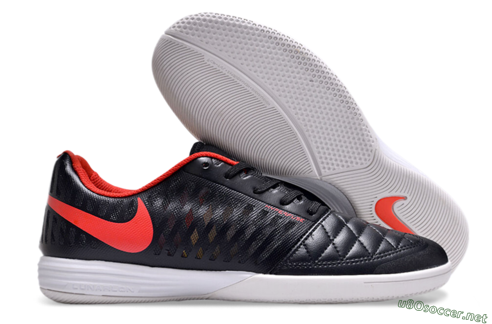 Unisex Nike Lunar Gato 2 IC Football Shoes - Black/Red/White 2