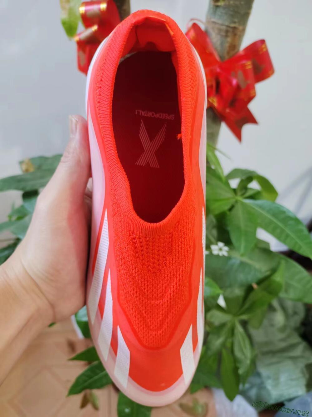 Men's Adidas X Crazyfast+ Laceless FG Football Boots - Red/White/Yellow