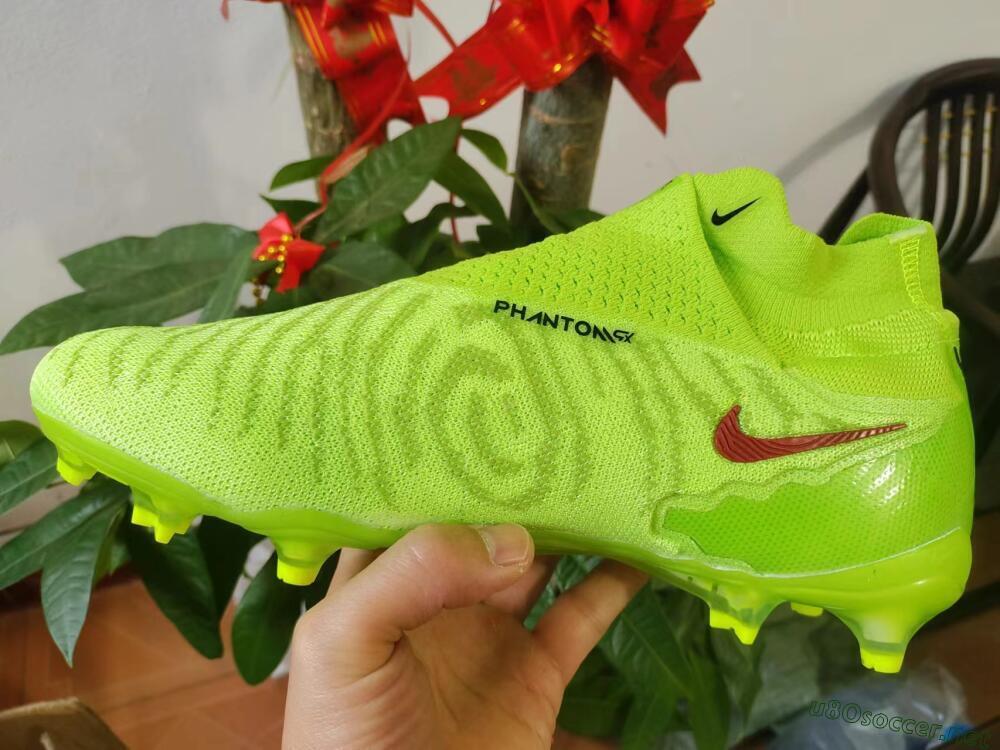 Men's Nike Phantom GX Elite DF Link FG Football Boots - Green/Black/Red
