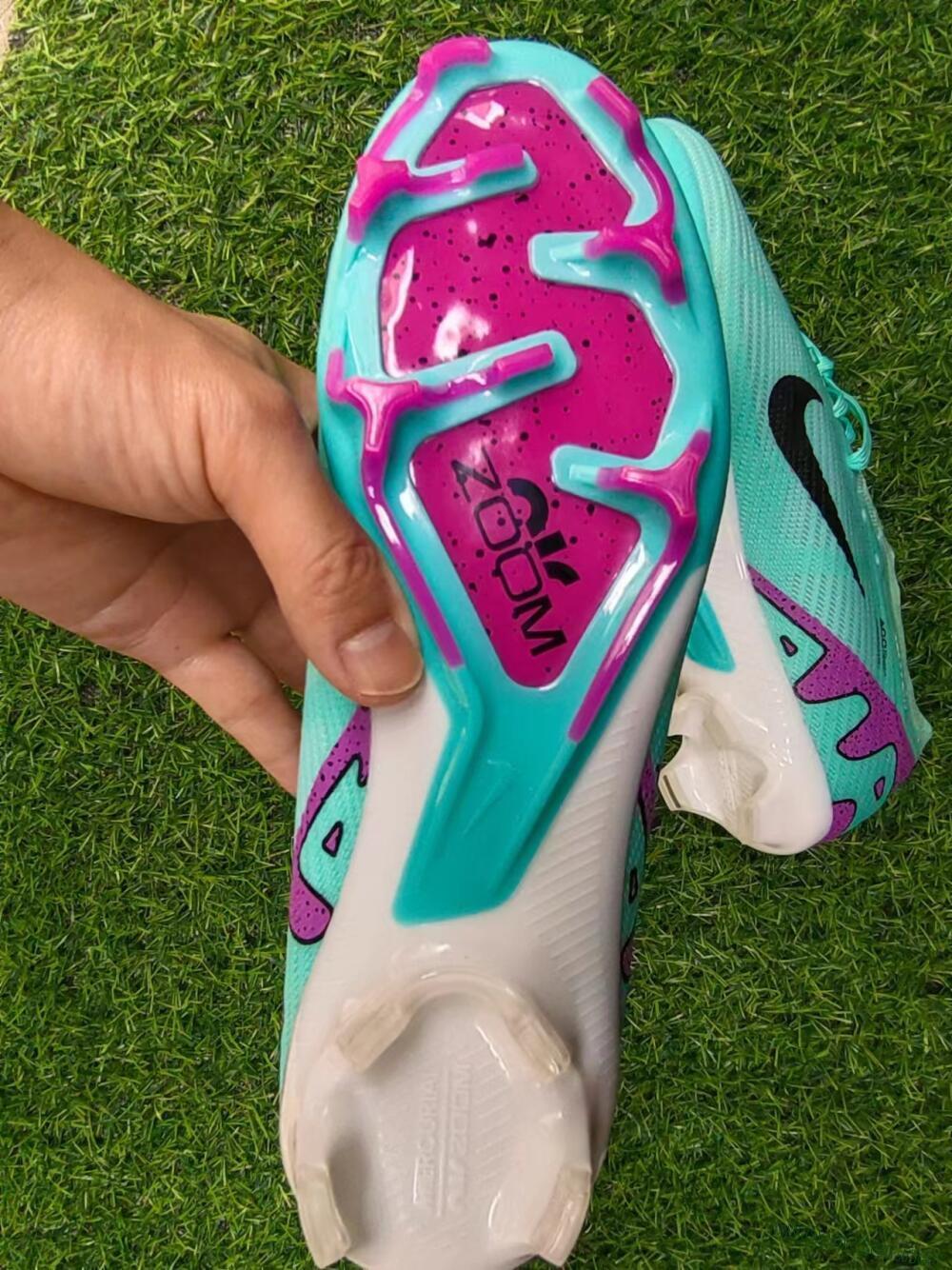 Men's Nike Air Zoom Mercurial Vapor 16 Elite FG Football Boots - Green/Purple/Black