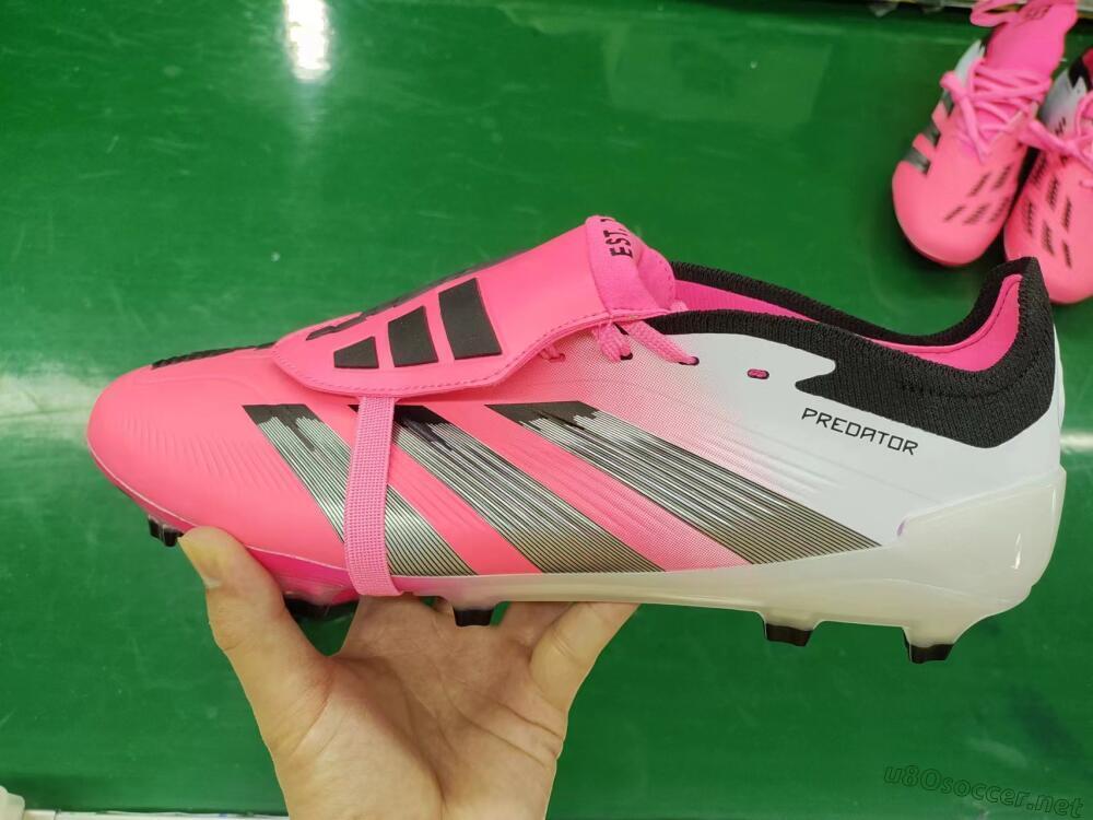 Men's Adidas Predator Elite Foldover Tongue FG Football Boots - Pink/Grey/White