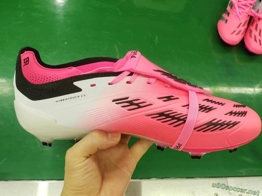 Men's Adidas Predator Elite Foldover Tongue FG Football Boots - Pink/Grey/White