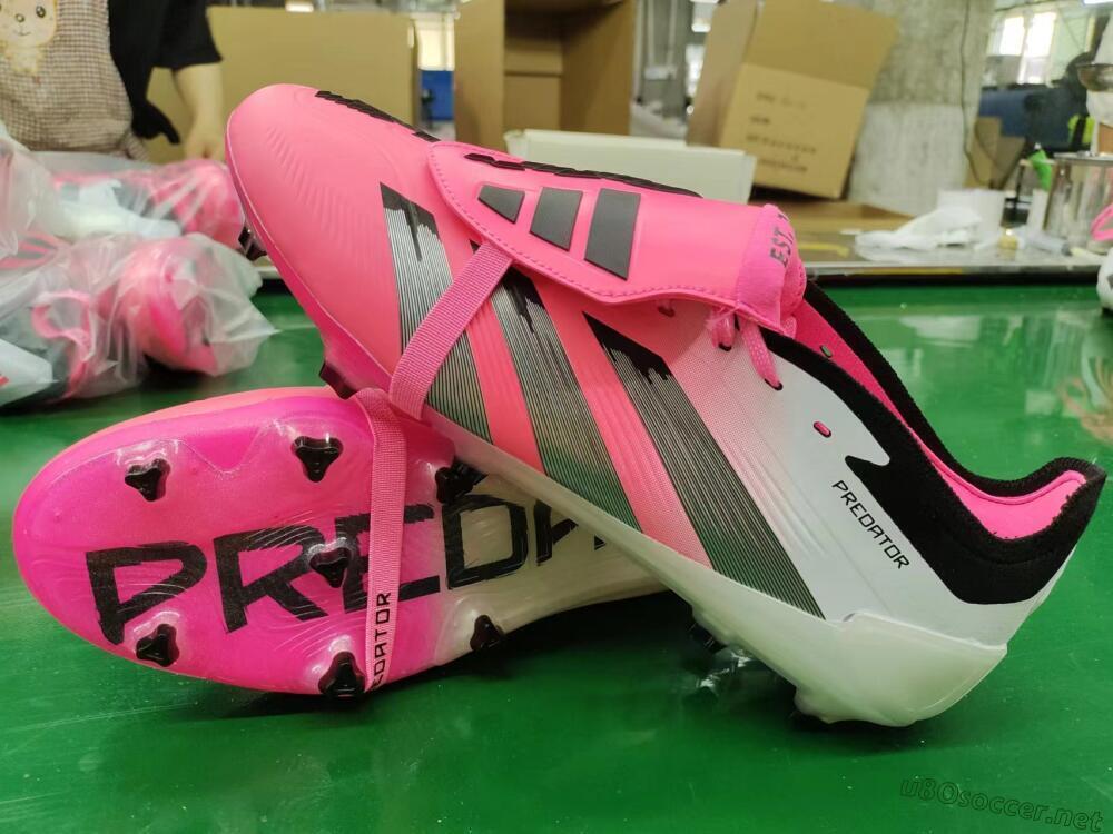 Men's Adidas Predator Elite Foldover Tongue FG Football Boots - Pink/Grey/White
