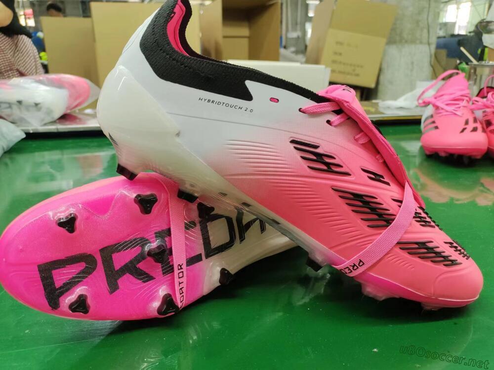 Men's Adidas Predator Elite Foldover Tongue FG Football Boots - Pink/Grey/White