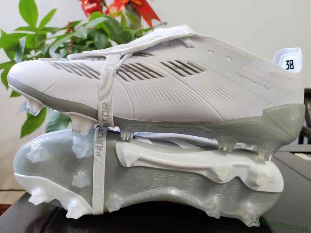 Men's Adidas Predator Elite Foldover Tongue FG Football Boots - White/Grey