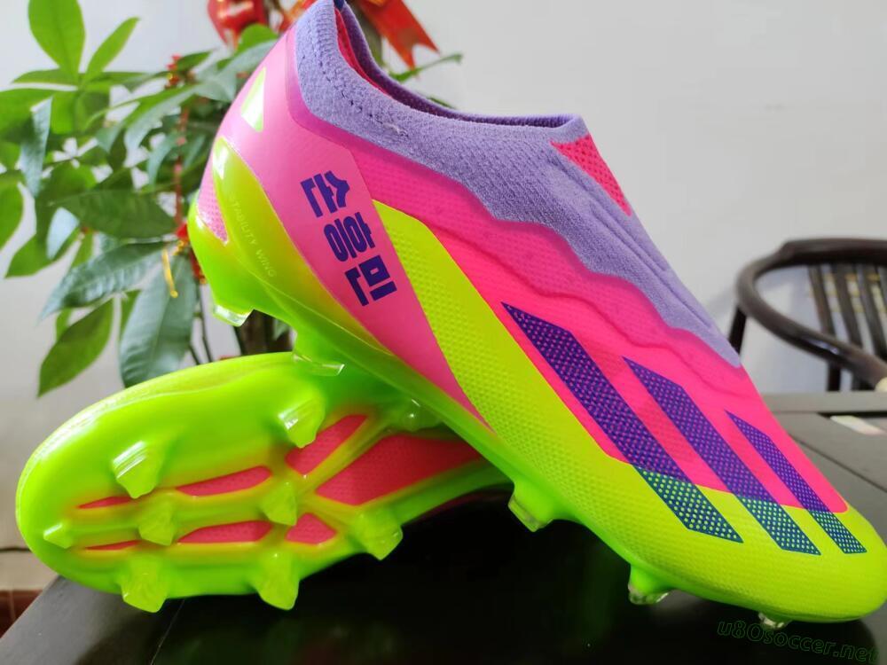 Men's Adidas X Crazyfast+ FG Football Boots - Purple/Pink/Green/Blue