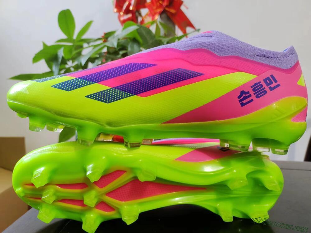 Men's Adidas X Crazyfast+ FG Football Boots - Purple/Pink/Green/Blue