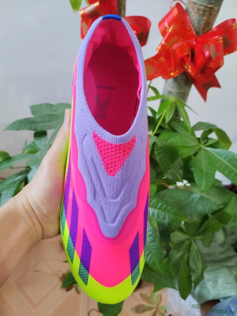 Men's Adidas X Crazyfast+ FG Football Boots - Purple/Pink/Green/Blue