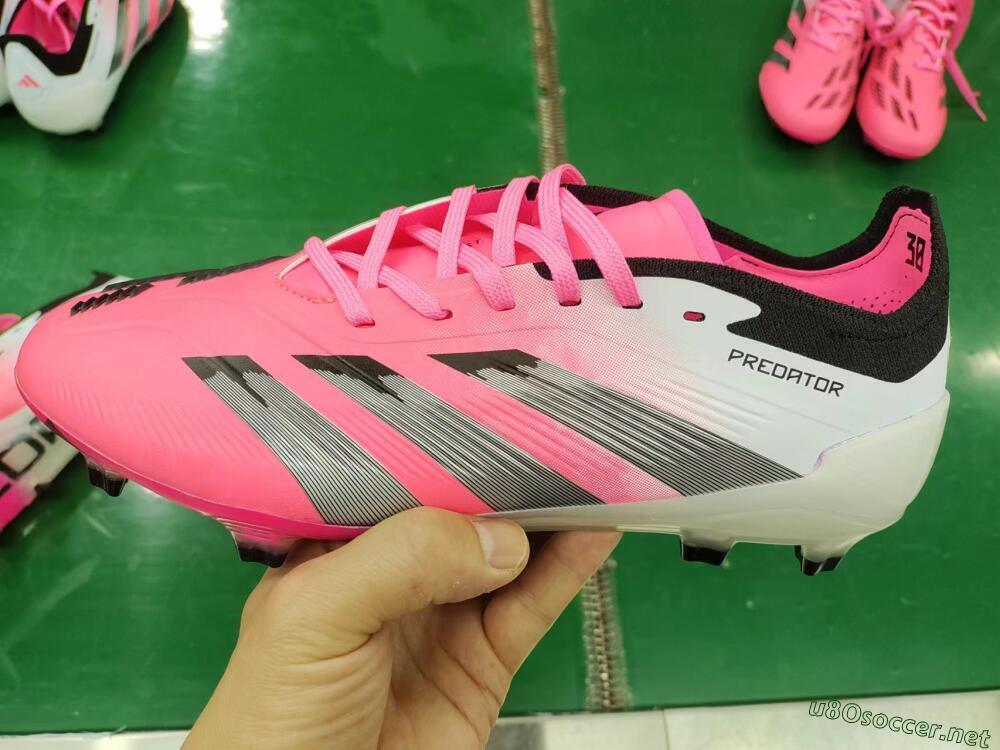 Men's Adidas Predator Elite Foldover Tongue FG Football Boots - Pink/Grey/White