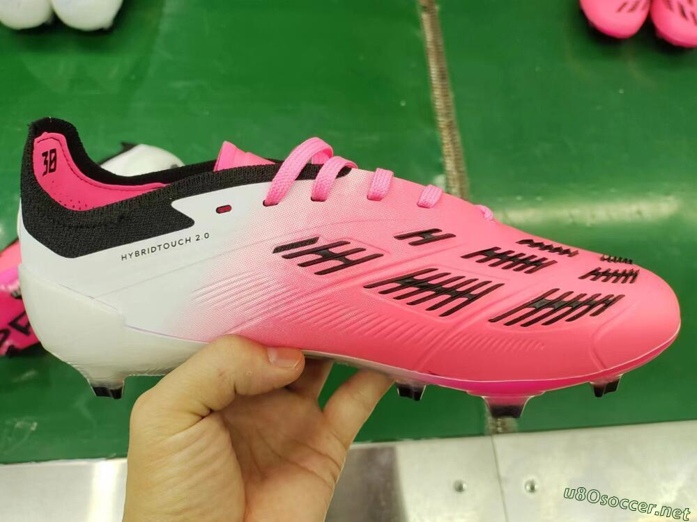 Men's Adidas Predator Elite Foldover Tongue FG Football Boots - Pink/Grey/White