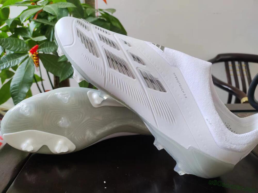 Men's Adidas Predator Accuracy+ FG Football Boots - White/Grey/Silver