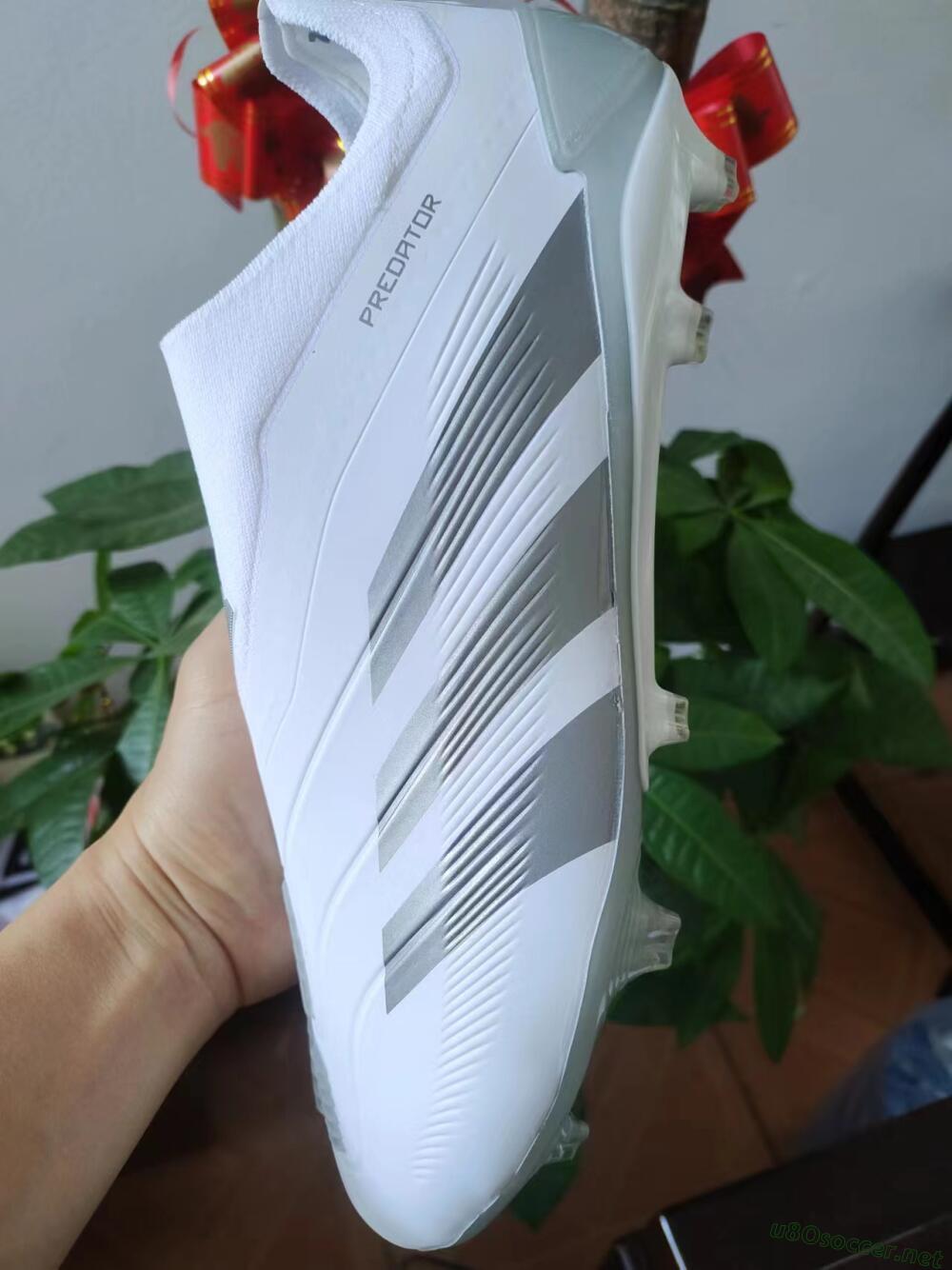 Men's Adidas Predator Accuracy+ FG Football Boots - White/Grey/Silver