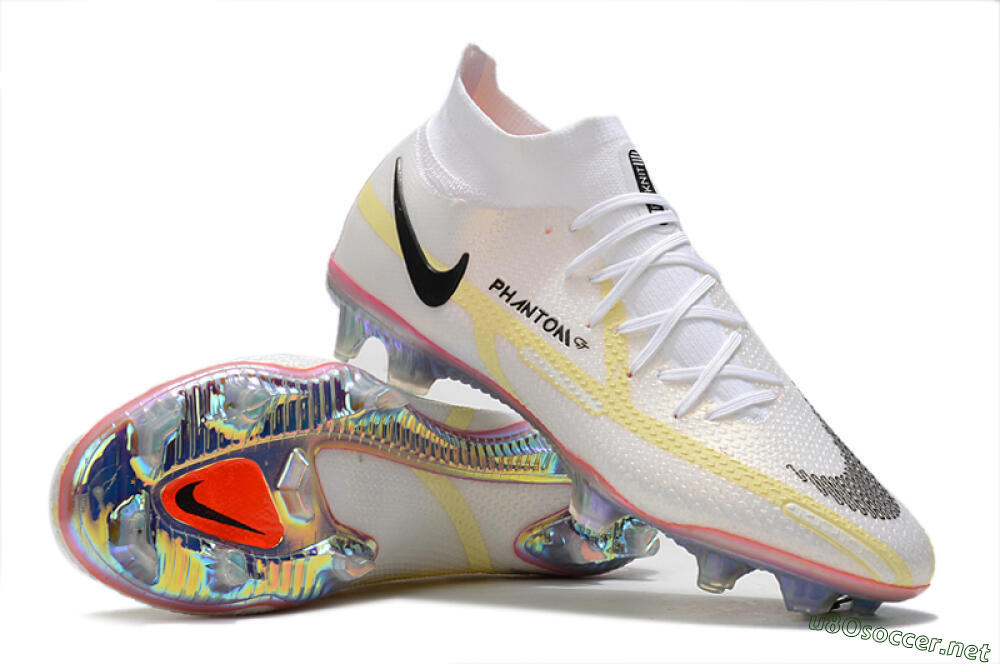 Men's Nike Phantom GT 2 Elite DF FG Football Boots - White/Yellow/Black 3
