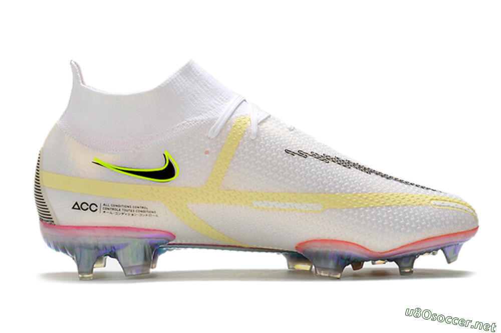 Men's Nike Phantom GT 2 Elite DF FG Football Boots - White/Yellow/Black 7