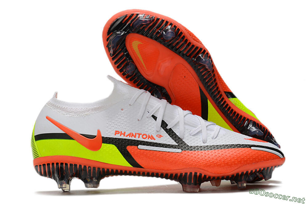 Men's Nike Phantom GT 2 Elite FG Football Boots - White/Red/Green 2