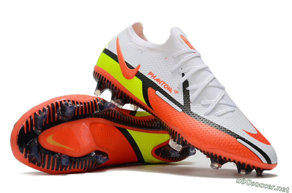 Men's Nike Phantom GT 2 Elite FG Football Boots - White/Red/Green 3