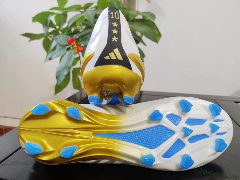 Men's Adidas X Crazyfast.1 FG Football Boots - White/Blue/Gold