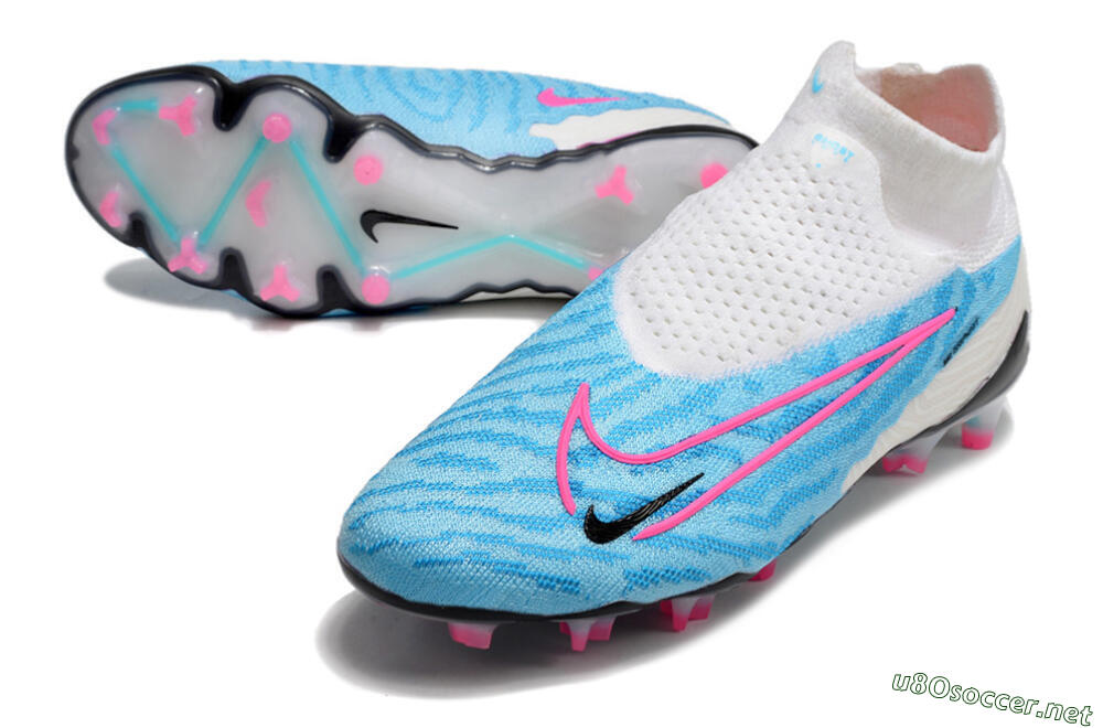 Men's Nike Phantom GX Elite DF FG Football Boots - Blue/White/Pink 3
