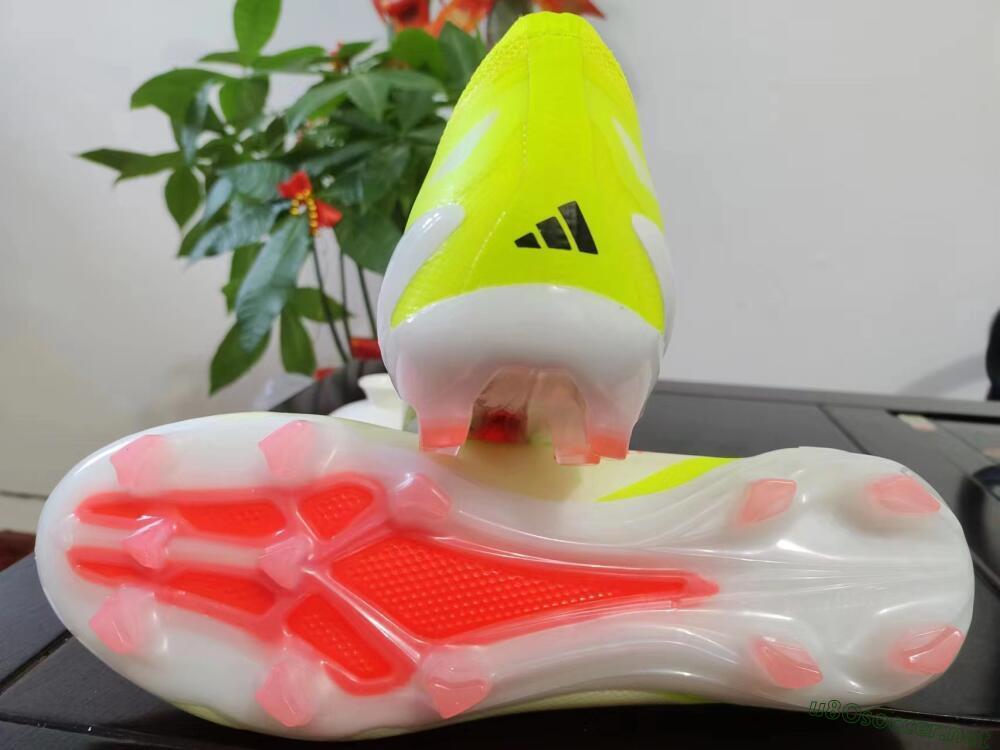 Men's Adidas X Crazyfast+ Laceless FG Football Boots - Yellow/Blue/Red