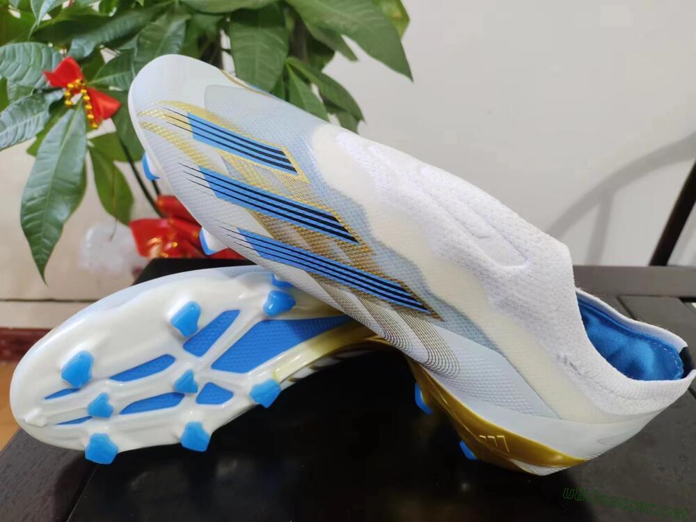 Men's Adidas X Crazyfast.1 FG Football Boots - White/Blue/Gold
