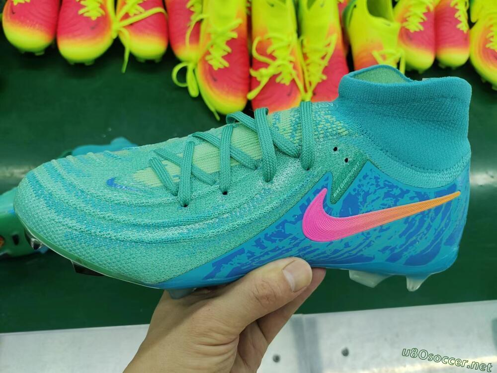 Unisex Nike Phantom Luna 2 Elite Vortex LV8 FG Football Boots - Green/Orange/Black