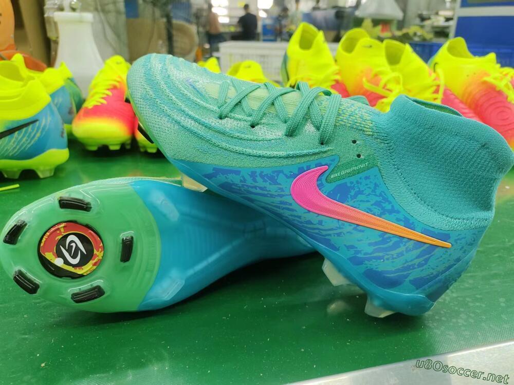 Unisex Nike Phantom Luna 2 Elite Vortex LV8 FG Football Boots - Green/Orange/Black
