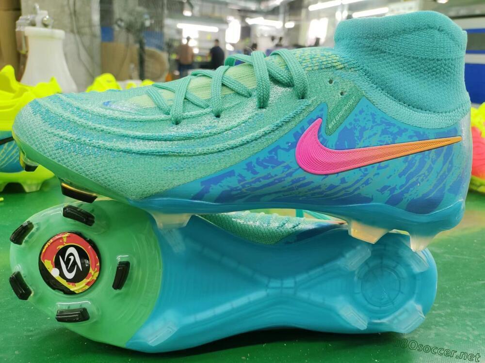 Unisex Nike Phantom Luna 2 Elite Vortex LV8 FG Football Boots - Green/Orange/Black