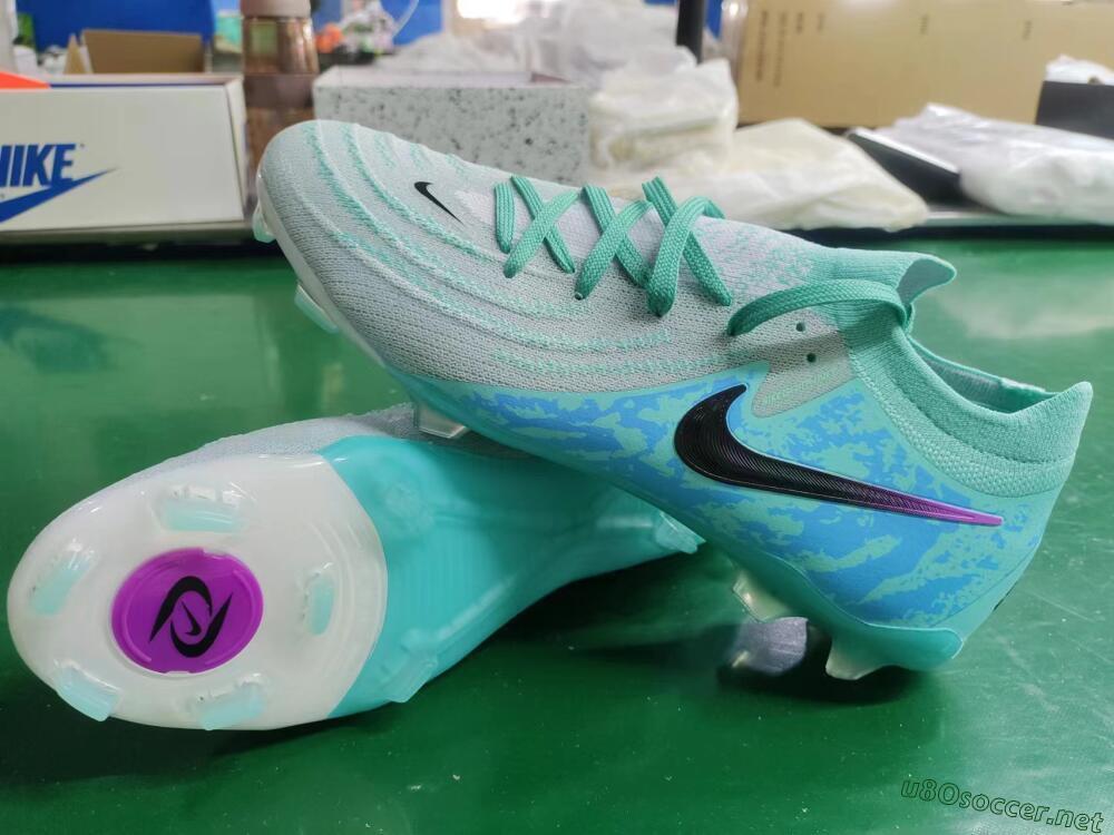 Unisex Nike Phantom Luna 2 Elite LV8 FG Football Boots - Jade/Black/Purple