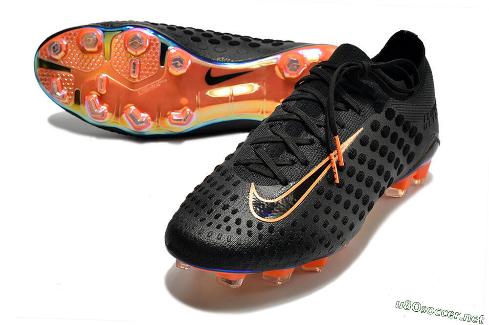 Men's Nike Phantom Ultra Venom FG Football Boots - Black/Orange 3