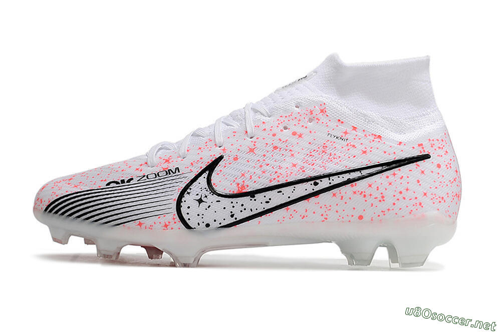 Men's Nike Air Zoom Mercurial Superfly 9 Elite FG Football Boots - White/Pink/Black 0