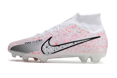 Men's Nike Air Zoom Mercurial Superfly 9 Elite FG Football Boots - White/Pink/Black