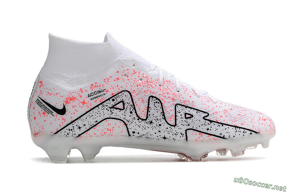 Men's Nike Air Zoom Mercurial Superfly 9 Elite FG Football Boots - White/Pink/Black 4