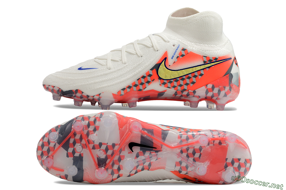 Men's Nike Phantom Luna Elite AG Football Boots - White/Red/Yellow 1