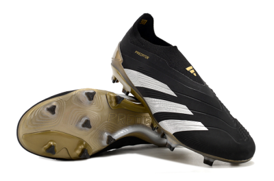 Men's Adidas Predator Accuracy+ FG Football Boots - Black/White/Gold