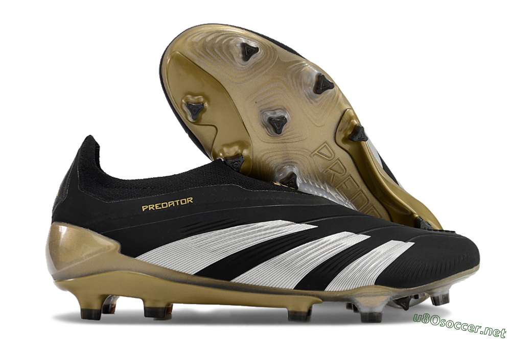Men's Adidas Predator Accuracy+ FG Football Boots - Black/White/Gold 2