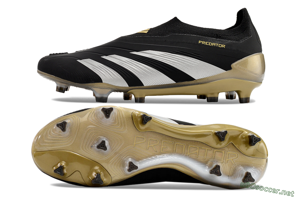 Men's Adidas Predator Accuracy+ FG Football Boots - Black/White/Gold 1