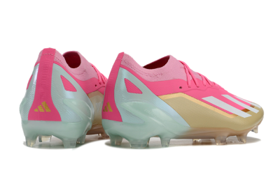 Men's Adidas X 23 Crazyfast.1 FG Football Boots - Pink/White/Gold/Jade