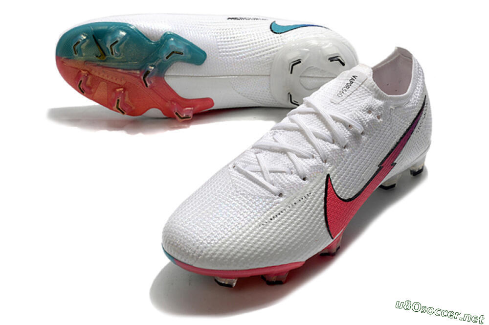 Men's Nike Air Zoom Mercurial Vapor 13 Elite FG Football Boots - White/Red/Blue 3