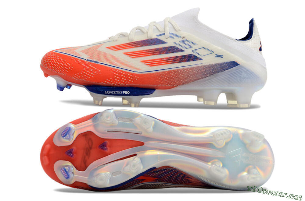 Men's Adidas F50 Adizero FG Football Boots - Red/Blue/White 1