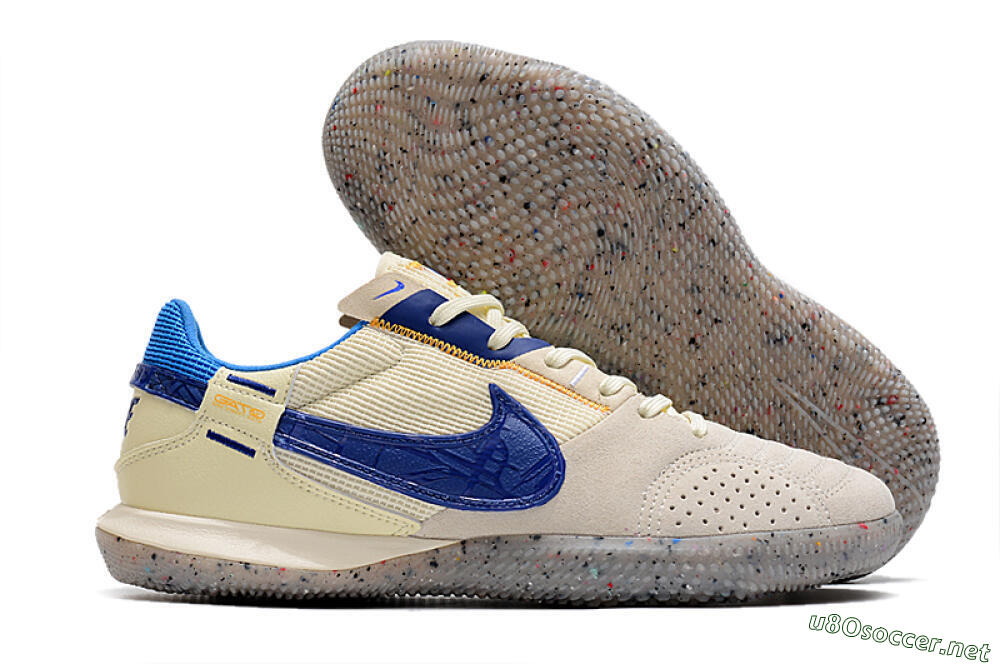 Men's Nike Street Gato IC Football Shoes - Grey/Blue/Yellow 2